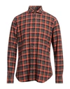 Tintoria Mattei 954 Man Shirt Orange Size 17 Cotton In Orange