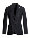 Lardini Man Blazer Navy Blue Size 40 Wool, Silk, Cotton, Linen