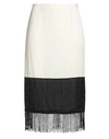 Elisabetta Franchi Woman Midi Skirt Cream Size 6 Polyester In White