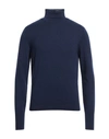 Drumohr Man Turtleneck Navy Blue Size 44 Regenerated Cashmere, Recycled Wool