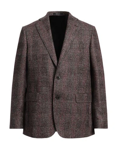 Angelo Nardelli Man Suit Jacket Brick Red Size 44 Wool, Alpaca Wool, Polyamide