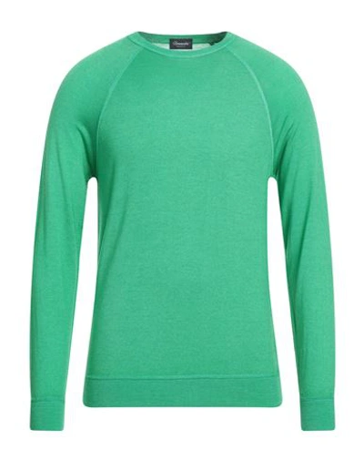 Drumohr Man Sweater Green Size 38 Super 140s Wool In Green