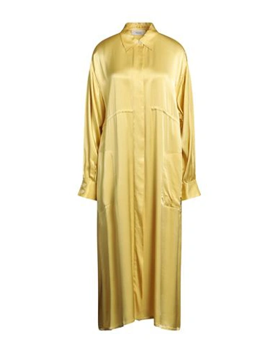 Aglini Woman Midi Dress Yellow Size 4 Viscose, Elastane