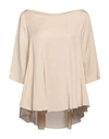 ALESSIO BARDELLE ALESSIO BARDELLE WOMAN TOP BEIGE SIZE M COTTON, NYLON, ELASTANE