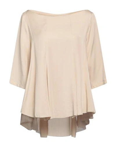 Alessio Bardelle Woman Top Beige Size S Cotton, Nylon, Elastane