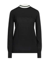 Jil Sander Woman Turtleneck Black Size 6 Virgin Wool, Viscose, Polyester, Silk