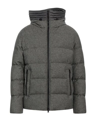 Herno Man Down Jacket Grey Size 42 Polyester, Viscose, Wool, Elastane In Grey