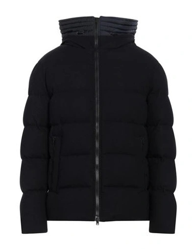 Herno Man Down Jacket Midnight Blue Size 40 Polyester, Viscose, Wool, Elastane In Blue