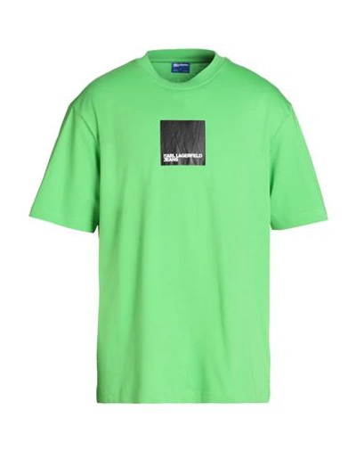 Karl Lagerfeld Jeans Klj Relaxed Sslv Graphic Tee Man T-shirt Green Size Xl Organic Cotton In Green