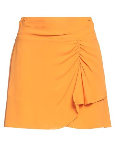 Patrizia Pepe Woman Mini Skirt Orange Size 8 Viscose