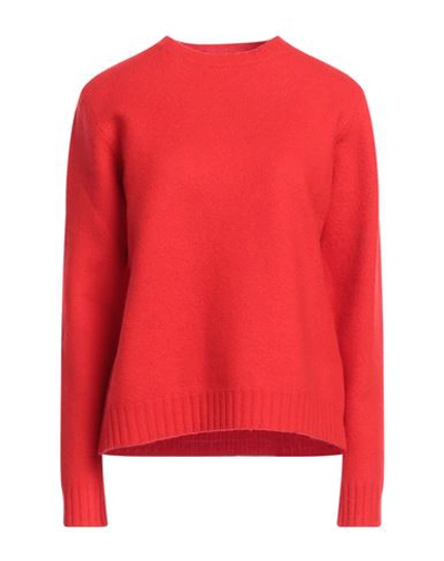 Jil Sander Woman Sweater Red Size 10 Wool In Red
