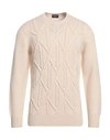Drumohr Man Sweater Beige Size 40 Merino Wool