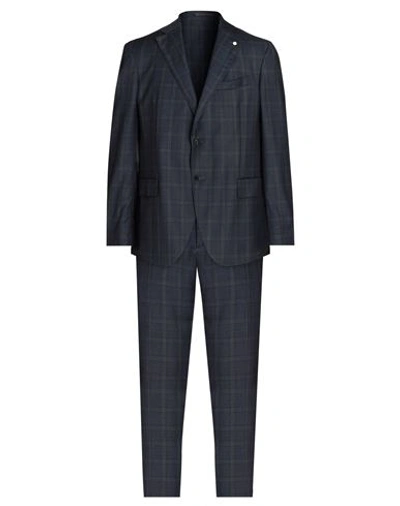 Luigi Bianchi Mantova Man Suit Midnight Blue Size 44 Super 130s Wool