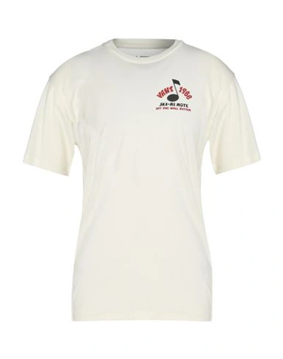 Vans Rhythm Pup Ss Tee Man T-shirt Ivory Size Xl Cotton In White