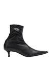 Diesel D-kittie Ab Woman Ankle Boots Black Size 8.5 Soft Leather In Black