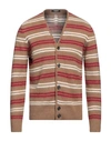 +39 Masq Man Cardigan Camel Size 42 Wool, Polyamide In Beige