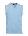 +39 Masq Man Sweater Sky Blue Size 40 Wool In Blue