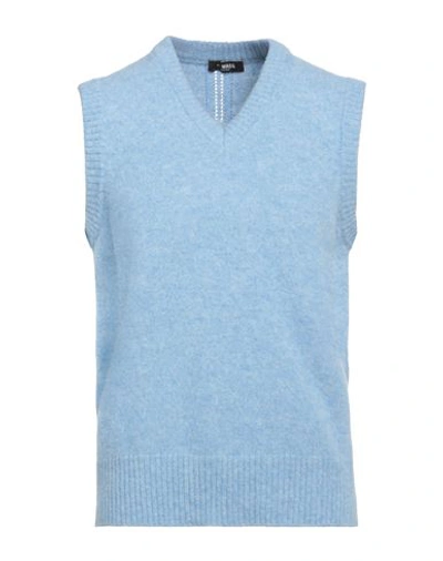 +39 Masq Man Sweater Sky Blue Size 40 Wool In Blue