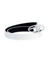 Diesel B-1dr 25 Woman Belt White Size 38 Bovine Leather