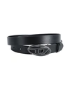 Diesel B-dlogo Woman Belt Black Size 39.5 Bovine Leather In Black
