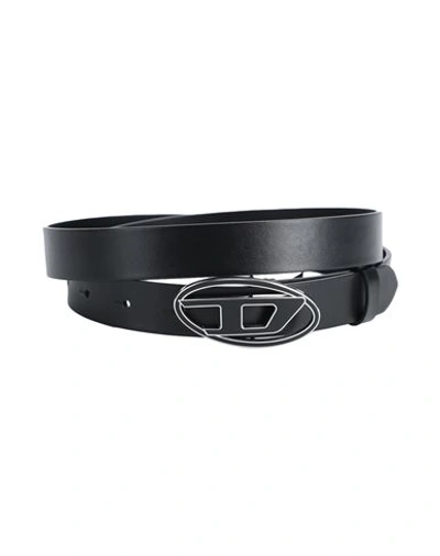 Diesel B-dlogo Woman Belt Black Size 39.5 Bovine Leather