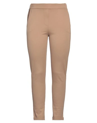 Siste's Woman Pants Camel Size M Viscose, Nylon, Elastane In Beige