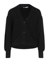 CARACTERE CARACTÈRE WOMAN CARDIGAN BLACK SIZE 2 VISCOSE, POLYESTER, POLYAMIDE