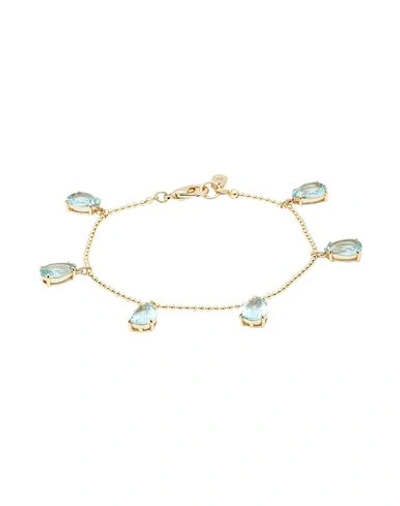 Lauren Ralph Lauren Gold Elegant Bracelet With Its Distinct Tear Shaped Blue Sto