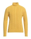 +39 Masq Man Turtleneck Yellow Size 38 Wool, Polyamide