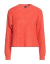 Mdm Mademoiselle Du Monde Woman Sweater Orange Size S/m Polyester, Polyamide, Mohair Wool