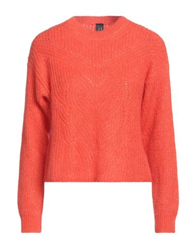 Mdm Mademoiselle Du Monde Woman Sweater Orange Size L/xl Polyester, Polyamide, Mohair Wool