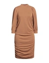 MINUS MINUS WOMAN MINI DRESS CAMEL SIZE L MODAL, POLYESTER