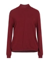 Bellwood Woman Turtleneck Burgundy Size L Wool, Viscose, Cashmere, Polyamide In Red