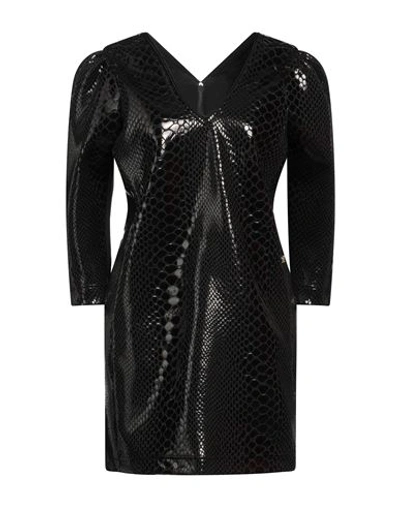 Cavalli Class Woman Mini Dress Black Size 4 Polyester, Virgin Wool, Elastane