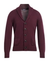 Drumohr Man Cardigan Deep Purple Size 46 Merino Wool