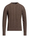+39 Masq Man Sweater Khaki Size 44 Wool, Polyamide In Beige