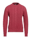 +39 Masq Man Sweater Brick Size 38 Wool, Polyamide In Red
