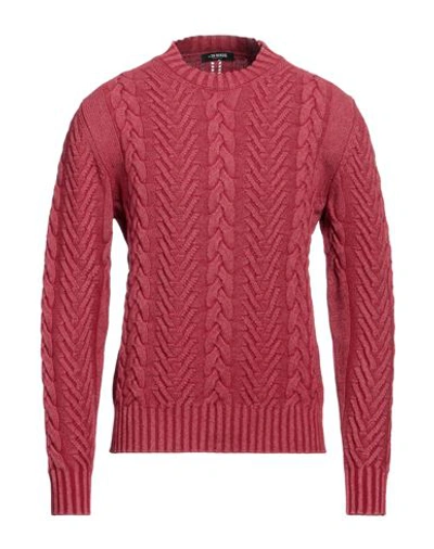 +39 Masq Man Sweater Brick Size 38 Wool, Polyamide In Red