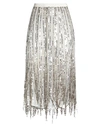 Elisabetta Franchi Woman Midi Skirt Ivory Size 6 Viscose, Plastic, Glass In White