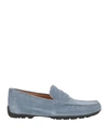 Geox Man Loafers Pastel Blue Size 9 Soft Leather