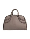 High Woman Handbag Dove Grey Size - Polyester, Soft Leather