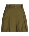MAX & CO. WITH SUPERGA MAX & CO. WITH SUPERGA WOMAN SHORTS & BERMUDA SHORTS MILITARY GREEN SIZE XL POLYESTER, ELASTANE
