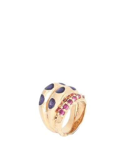 Voodoo Jewels Aita Ring Woman Ring Gold Size 7.75 Bronze, Hardstone, Resin