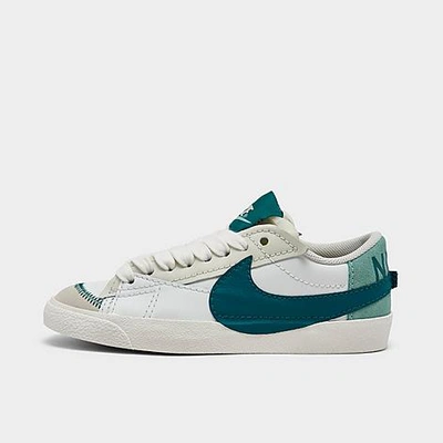 Nike Women's Blazer Low '77 Jumbo Casual Shoes In Summit White//geode Teal/sea Glass/mineral