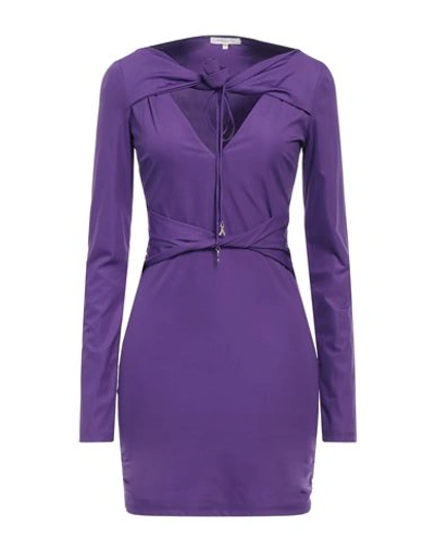Patrizia Pepe Woman Mini Dress Purple Size 2 Polyamide, Elastane