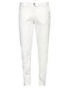 Baronio Man Pants Off White Size 40 Cotton, Elastane In Off White