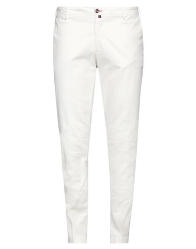 Baronio Man Pants Off White Size 40 Cotton, Elastane