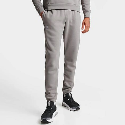 Under Armour Men's Essential Fleece Jogger Pants In Pewter/white