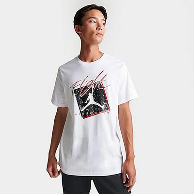 Nike Jordan Men's Boxed Flight Logo Graphic T-shirt In White/black/white