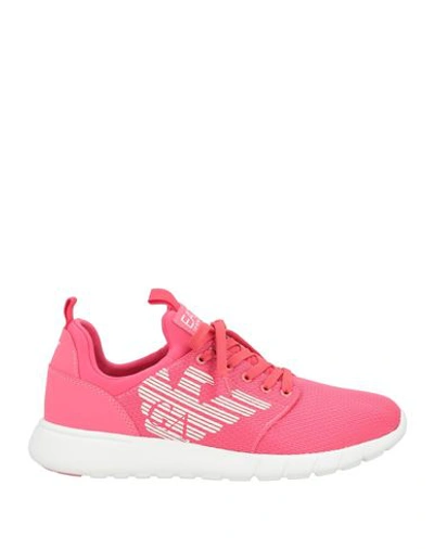 Ea7 Man Sneakers Fuchsia Size 4.5 Textile Fibers In Pink
